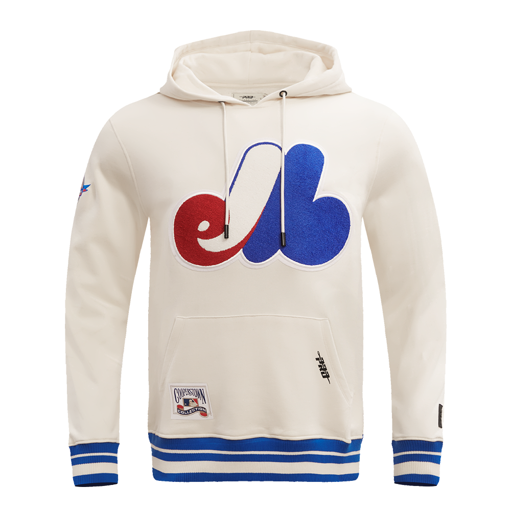 MLB Montreal Expos Pullover Hoodie ((Eggshell/Red/Royal Blue)) Main image