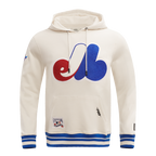 MLB Montreal Expos Pullover Hoodie ((Eggshell/Red/Royal Blue))