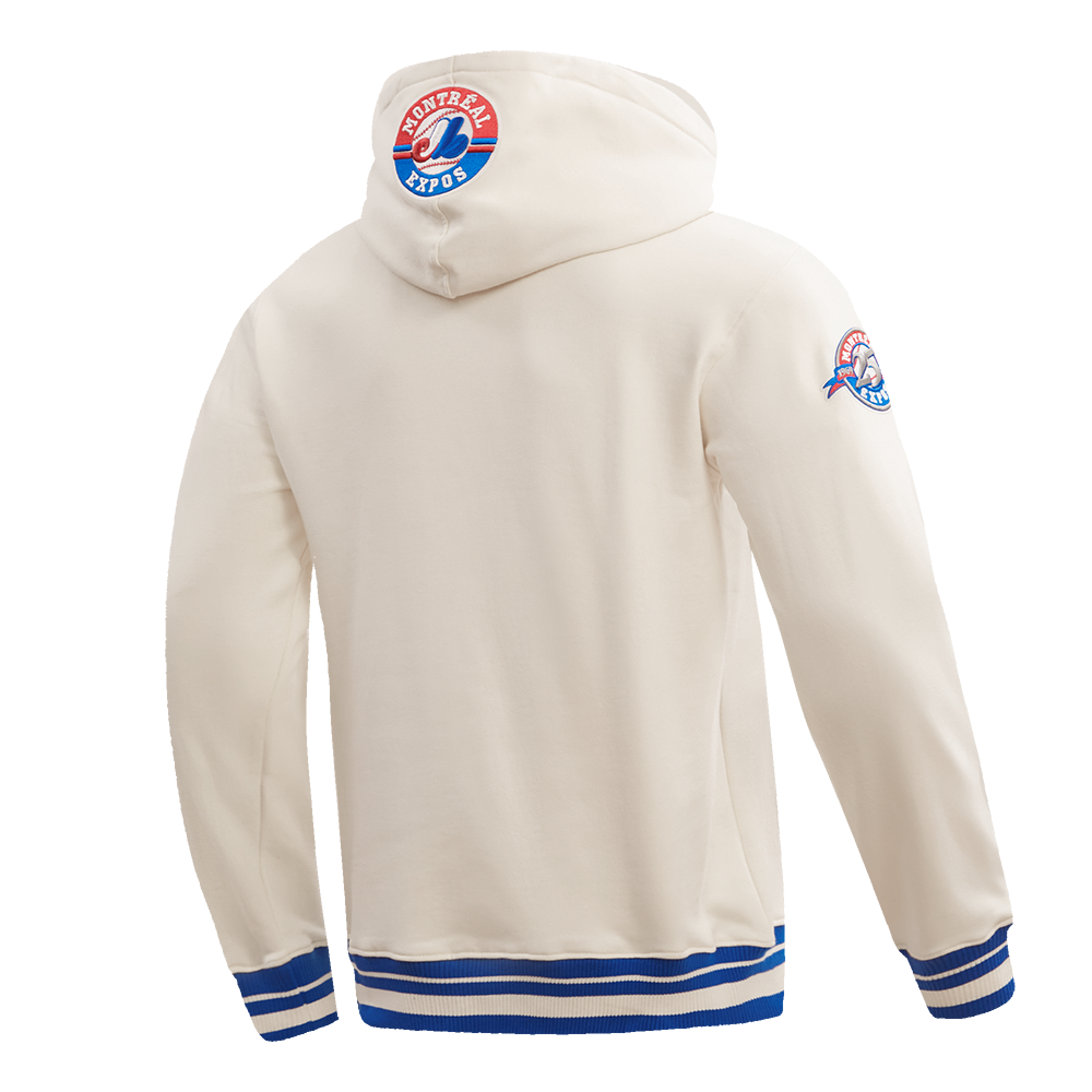 MLB Montreal Expos Pullover Hoodie ((Eggshell/Red/Royal Blue)) - Image 3