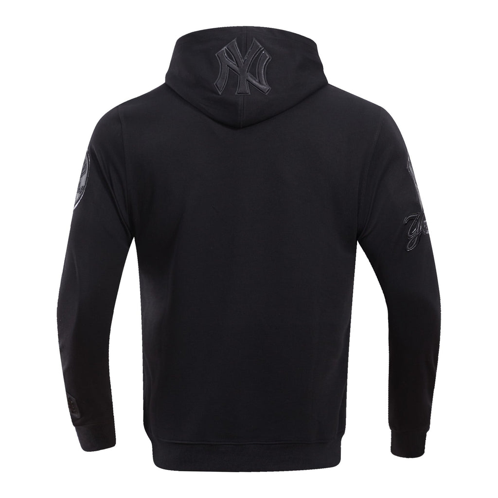 MLB New York Yankees Triple Black Pullover Hoodie (Black) - Image 4