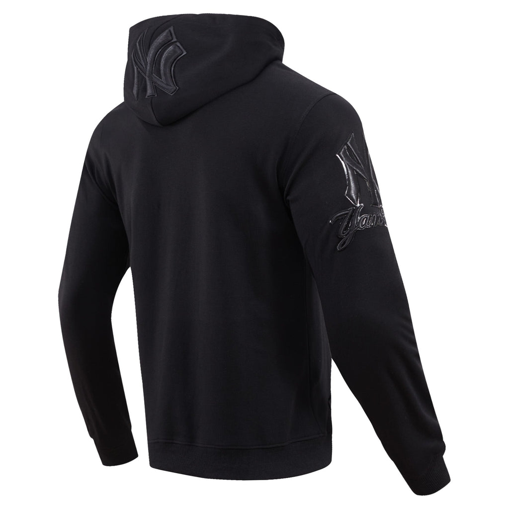MLB New York Yankees Triple Black Pullover Hoodie (Black) - Image 5