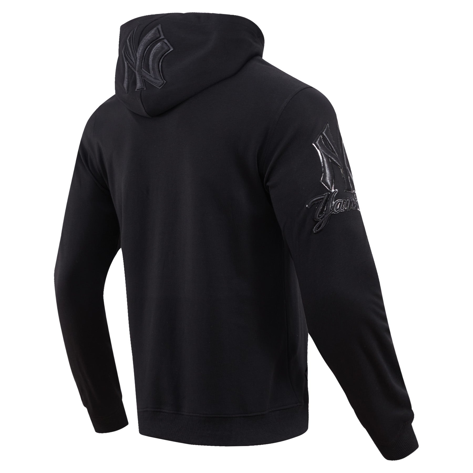 MLB New York Yankees Triple Black Pullover Hoodie (Black) - Image 5
