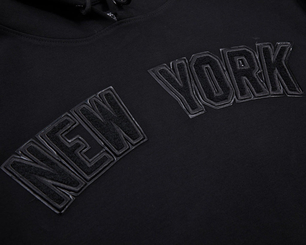 MLB New York Yankees Triple Black Pullover Hoodie (Black) - Image 6