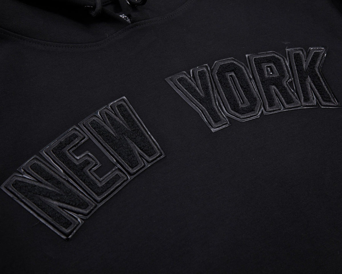 MLB New York Yankees Triple Black Pullover Hoodie (Black) - Image 6