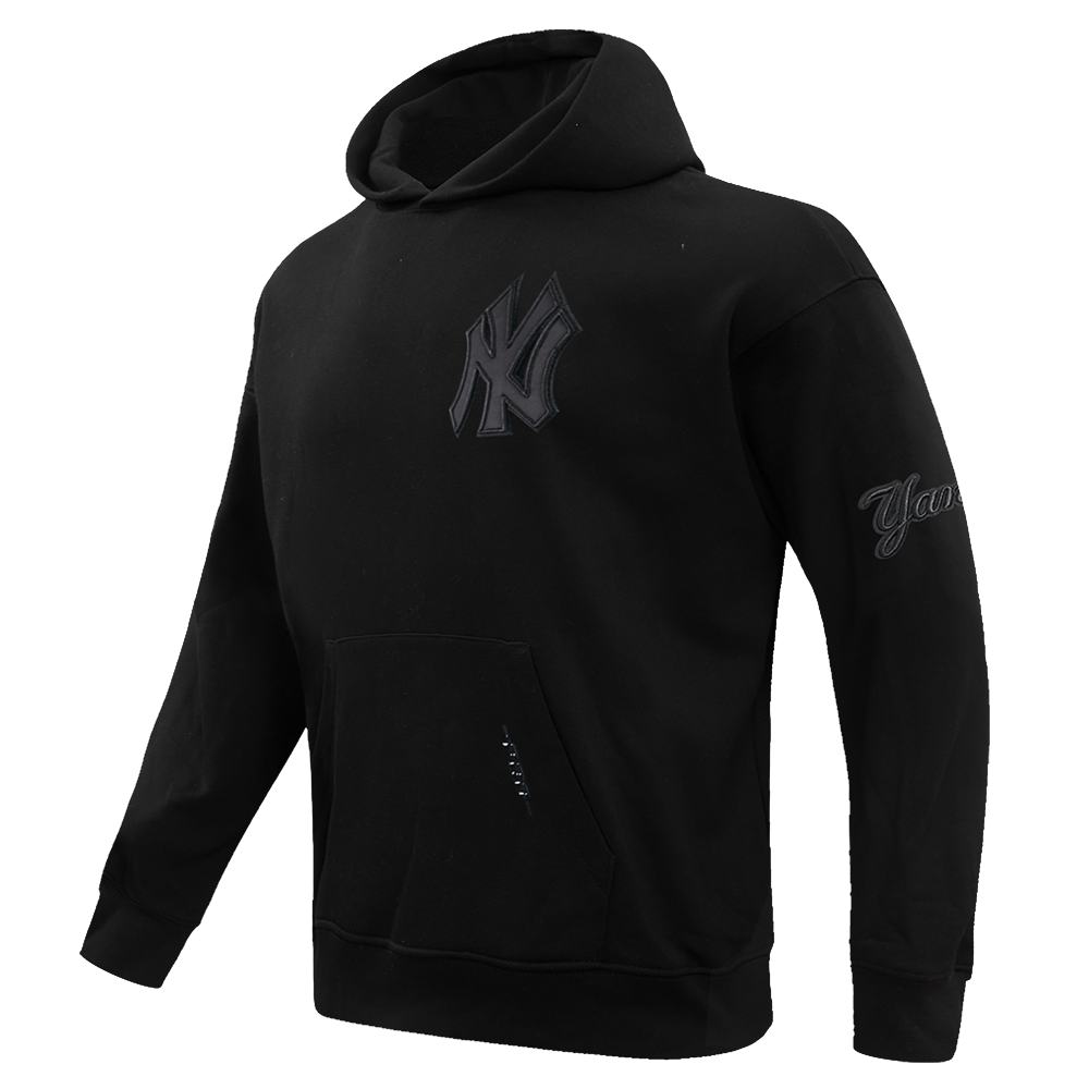 MLB New York Yankees Drop Shoulder Pullover Hoodie (Black) - Image 2